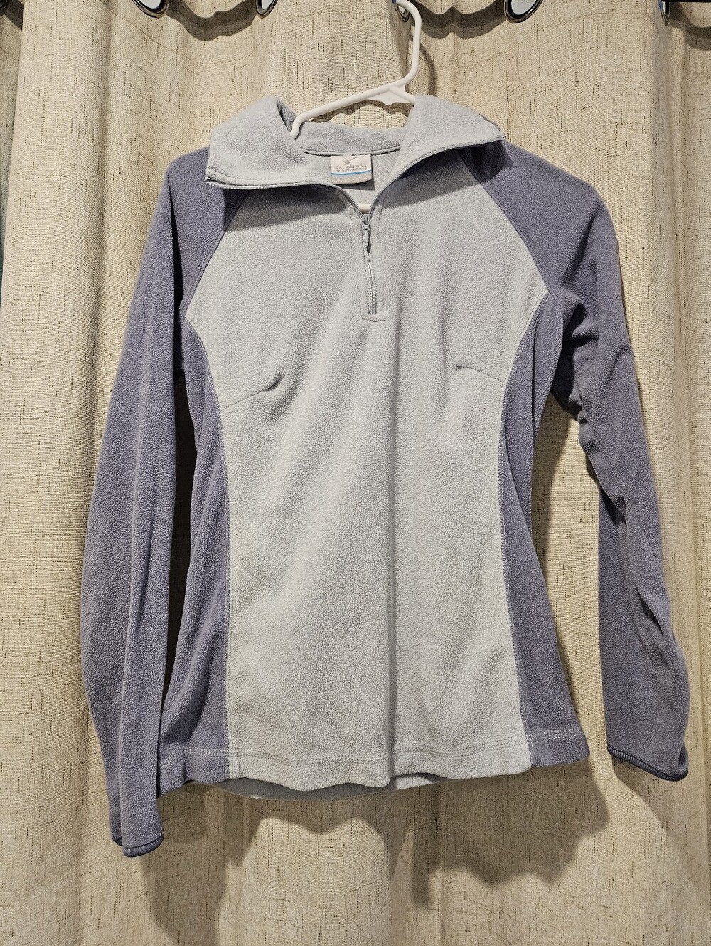 Columbia Women's Light Gray and Slate Half-Zip Fleece Pullover